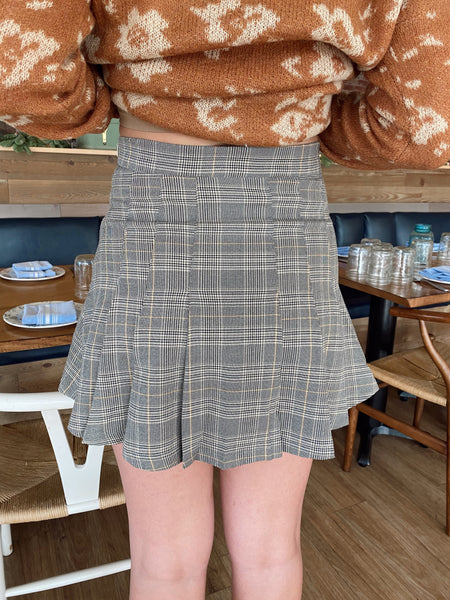 Final sale - Keep it Classy Grey Plaid Mini Skirt
